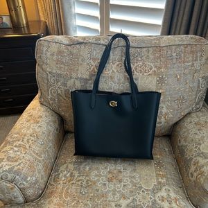 Authentic Coach Black Leather Willow Tote